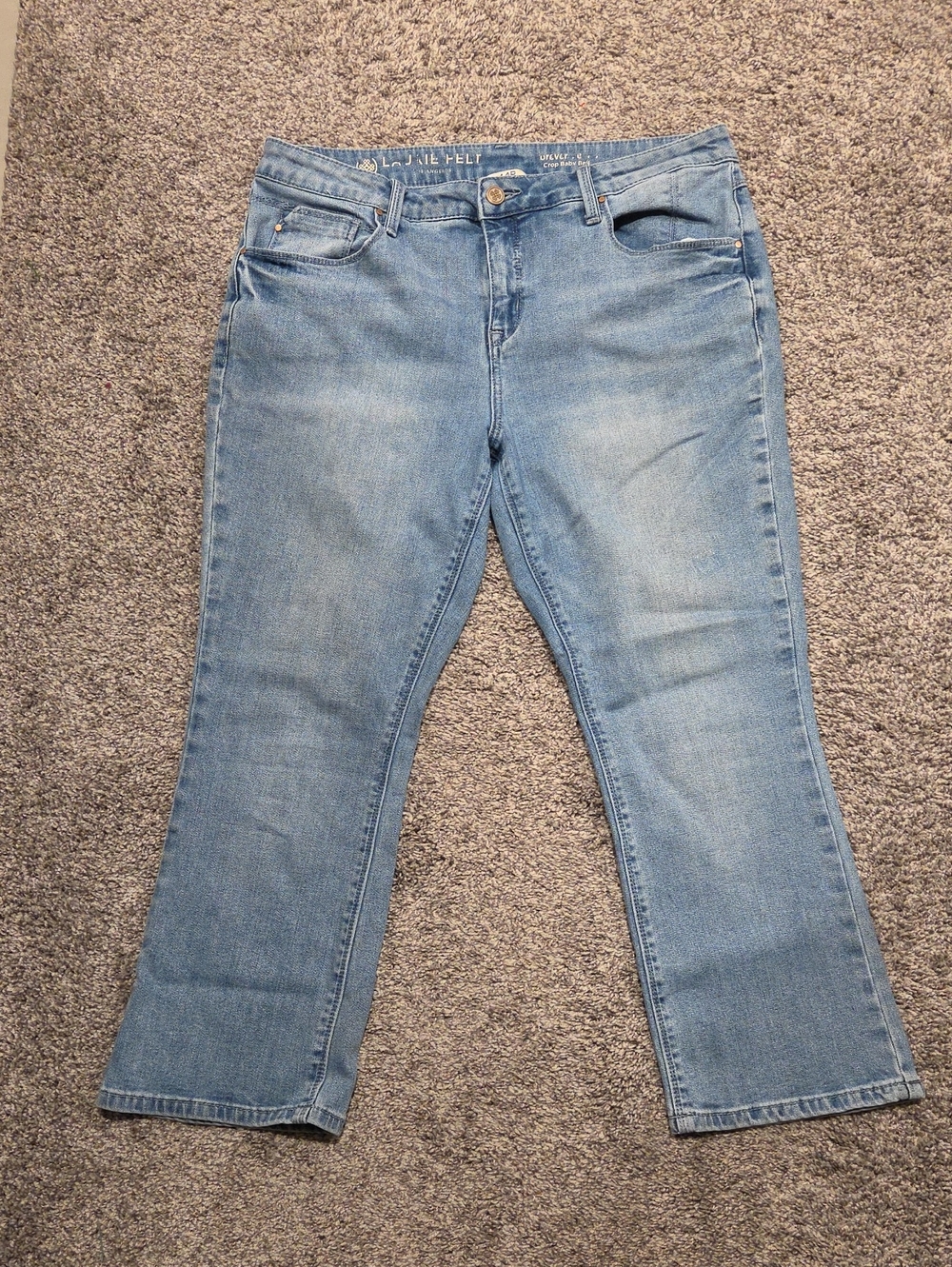 Laurie Felt Forever Denim Crop Baby Bell Jeans Medium Wash Size 14P